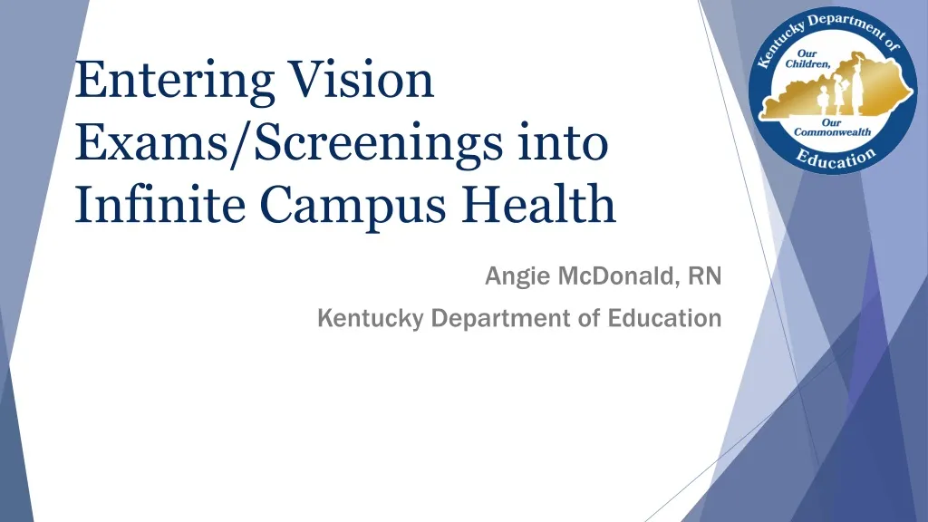 entering vision exams screenings into infinite campus health