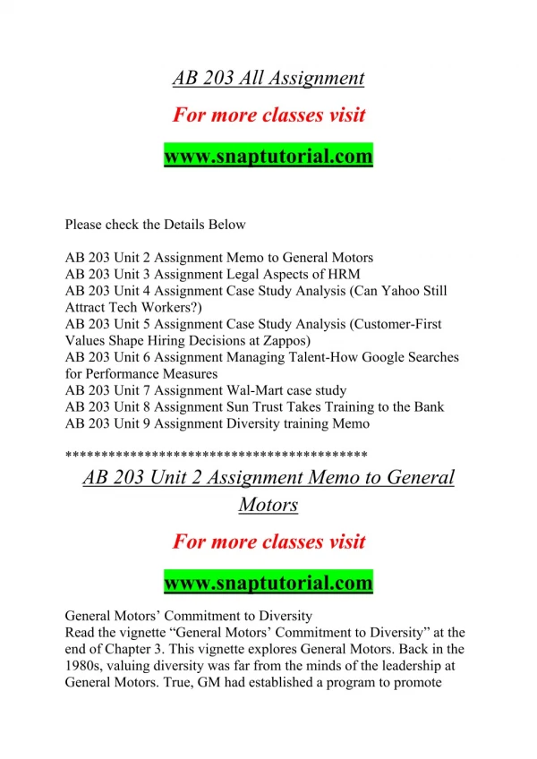 AB 203 Exceptional Education / snaptutorial.com