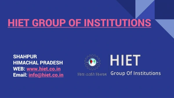 hiet group of institutions