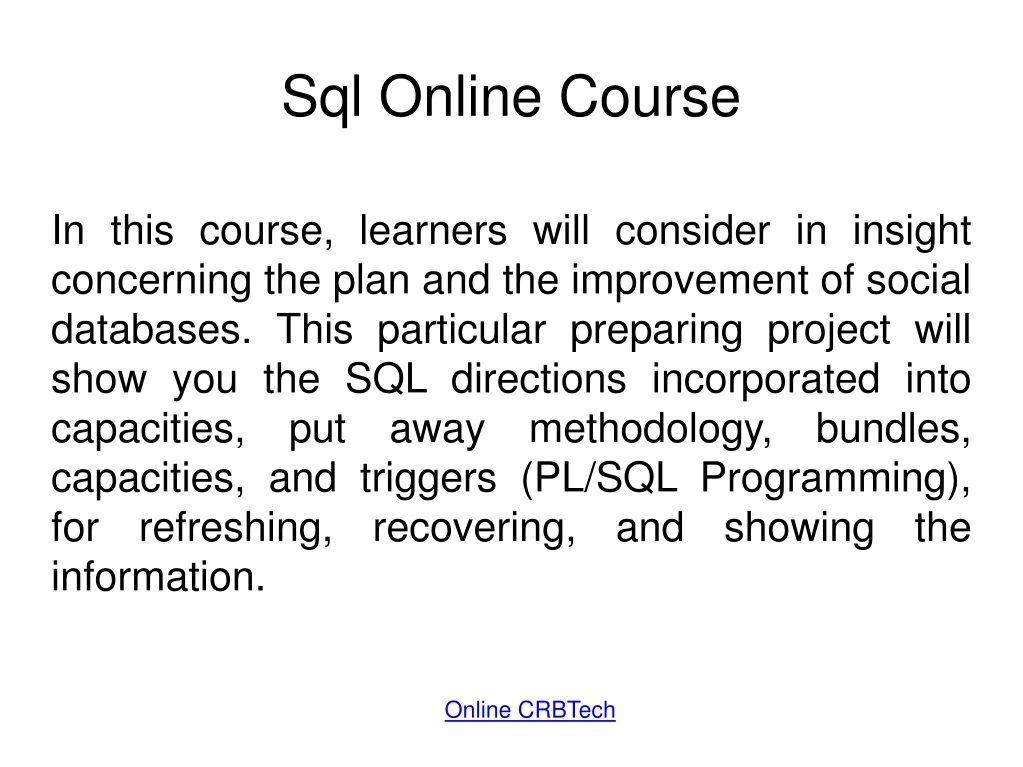 sql online course