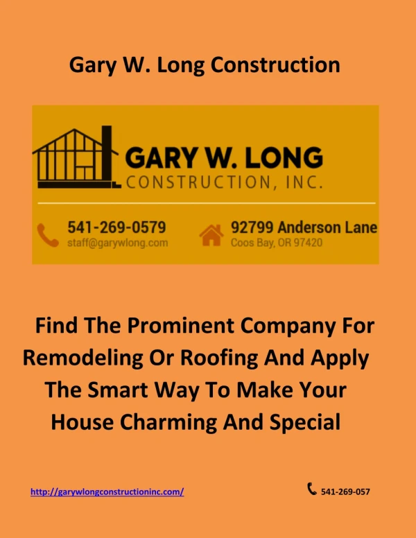 Prominent Company For Remodeling Or Roofing Construction Services