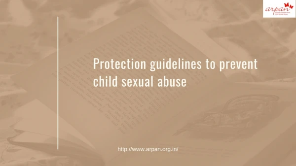 Protection guidelines to prevent child sexual abuse