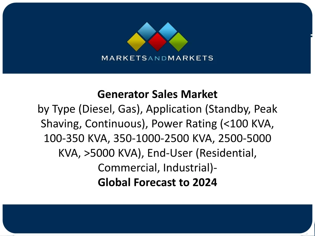 generator sales market by type diesel