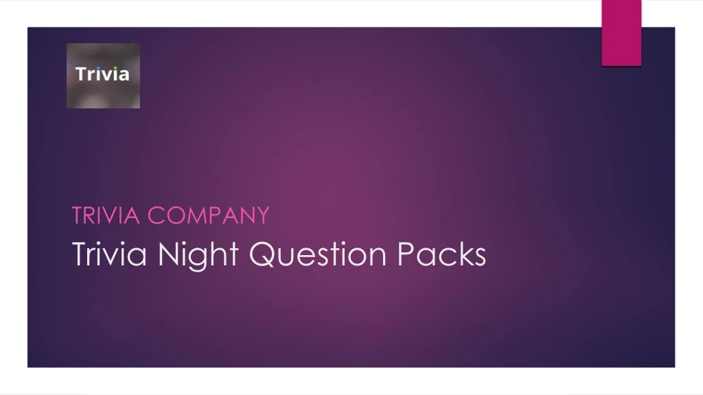 trivia night question packs