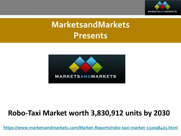 Robo-Taxi Market worth 3,830,912 units by 2030