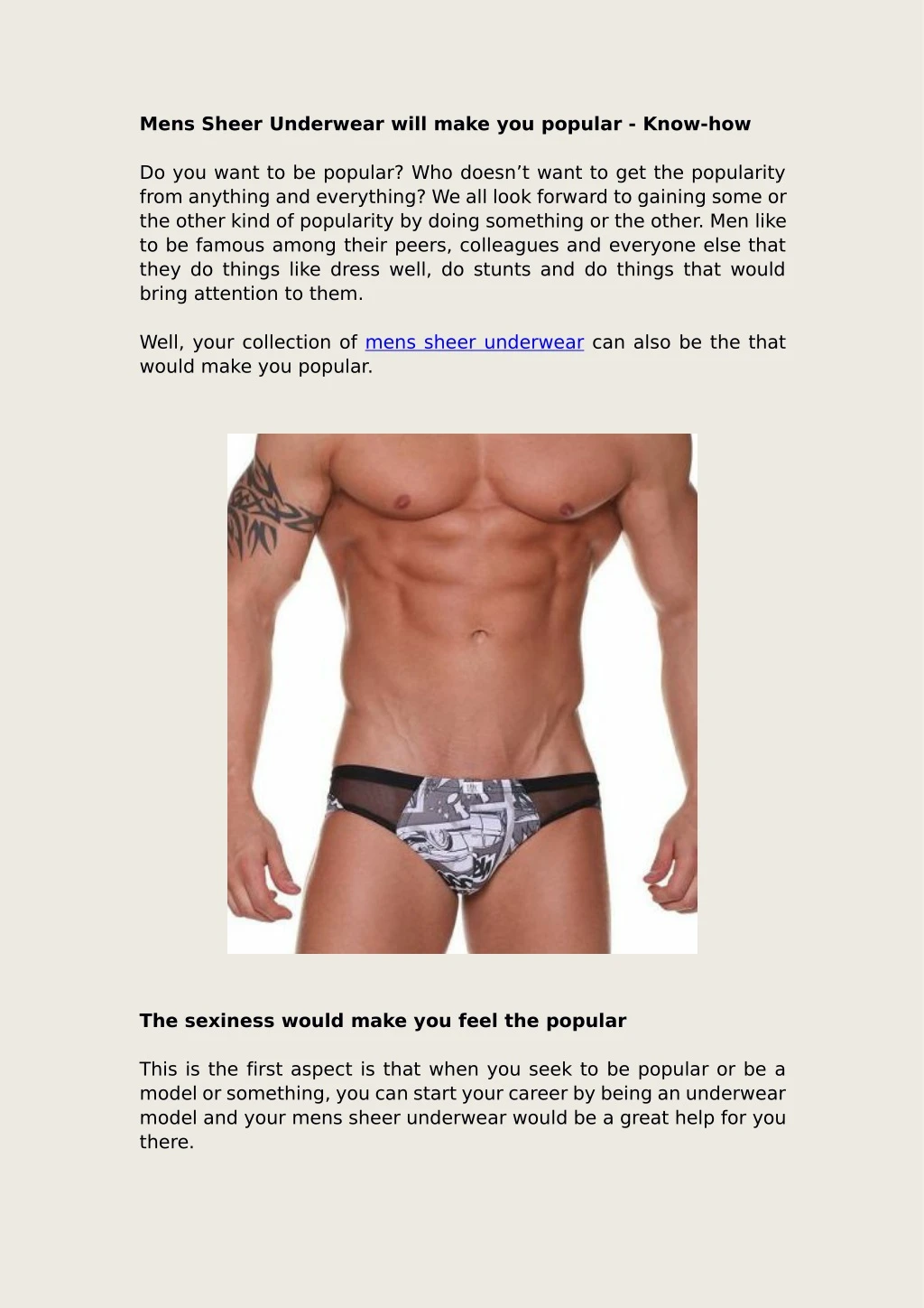 mens sheer underwear will make you popular know