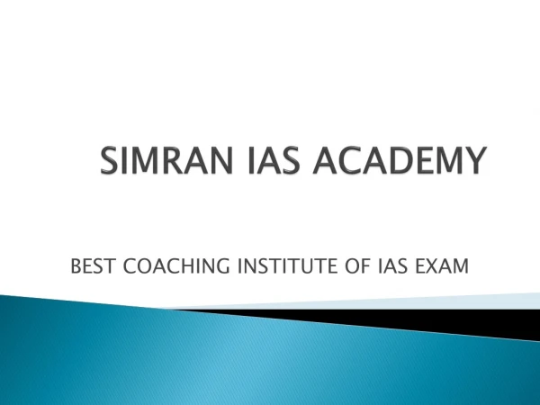 Simran IAS Academy for best IAS coaching in Chandigarh
