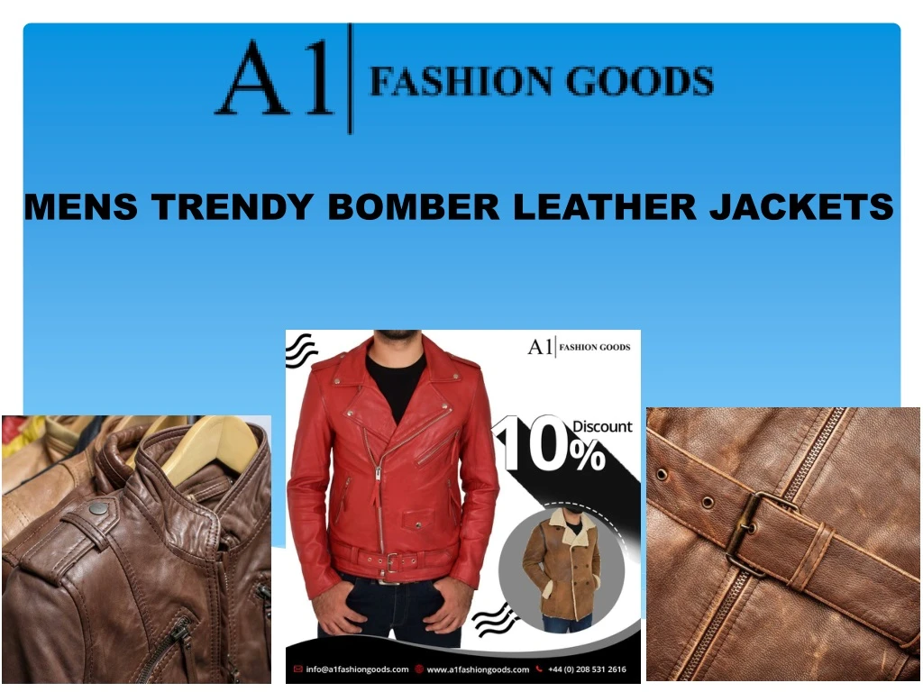 mens trendy bomber leather jackets