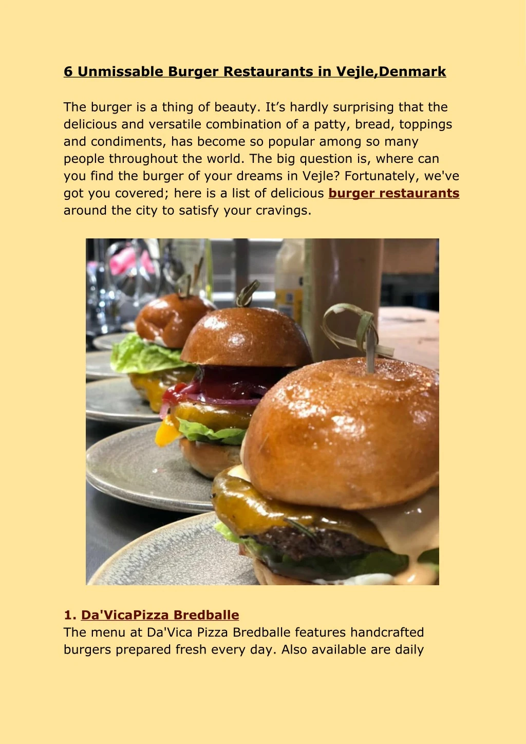 6 unmissable burger restaurants in vejle denmark