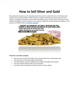 How to Sell Silver and Gold - slide 1