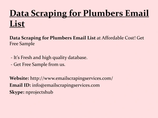 data scraping for plumbers email list
