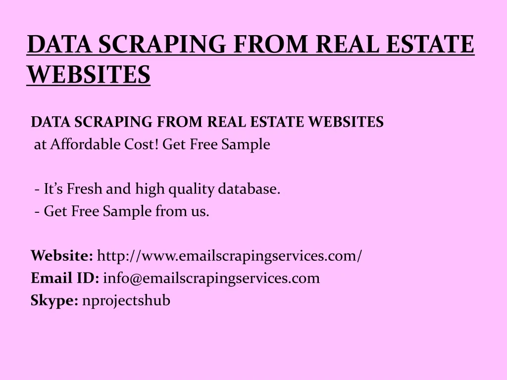data scraping from real estate websites