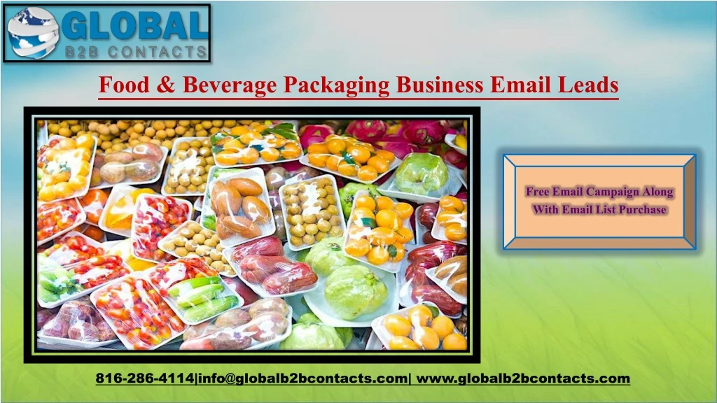 food beverage packaging business email leads