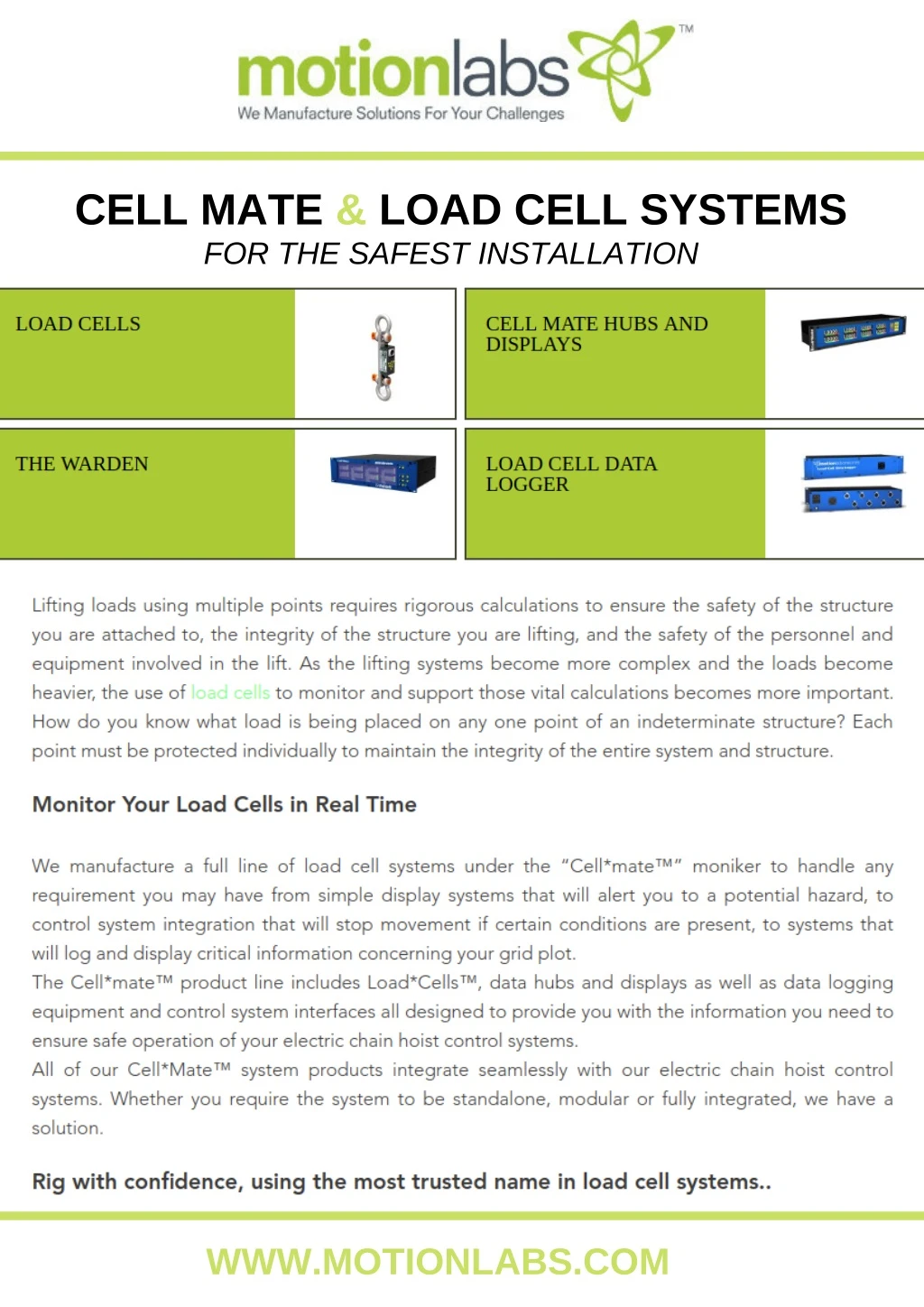 cell mate load cell systems for the safest