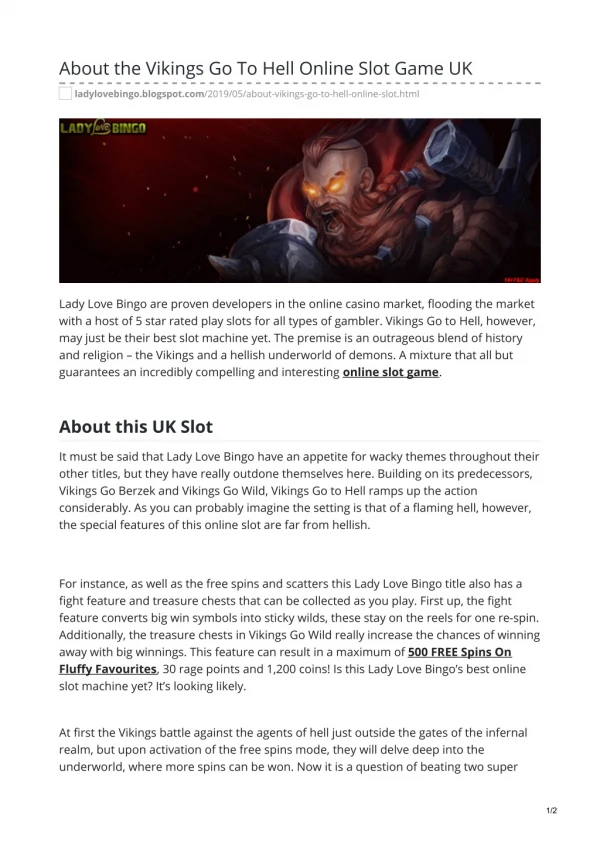 about the vikings go to hell online slot game uk