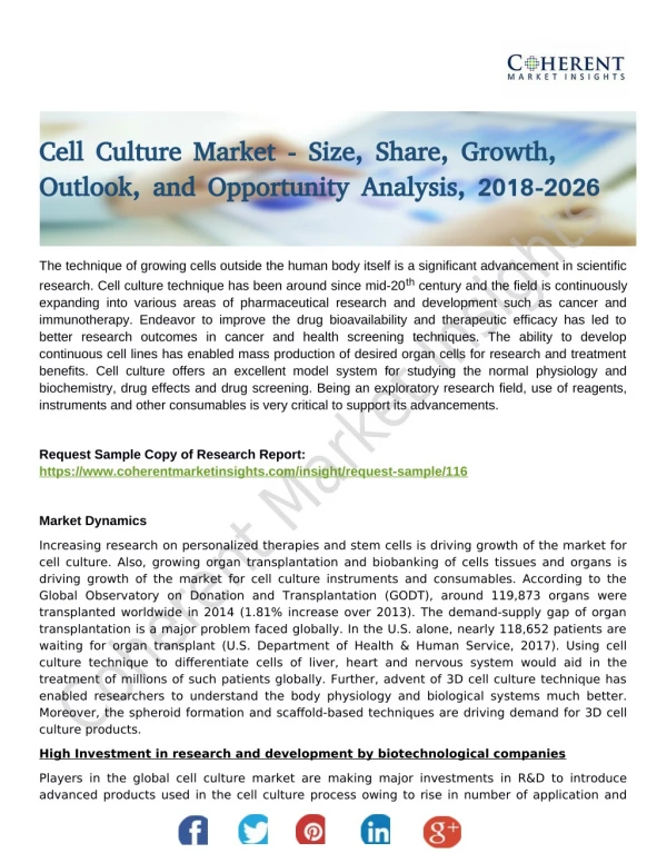 Cell Culture Market Cost Profit and Marginal Revenue Analysis by 2026