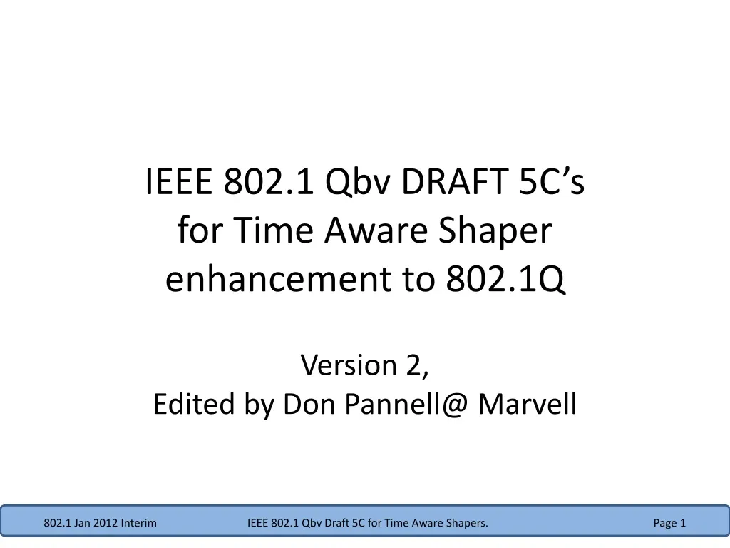 ieee 802 1 qbv draft 5c s for time aware shaper enhancement to 802 1q