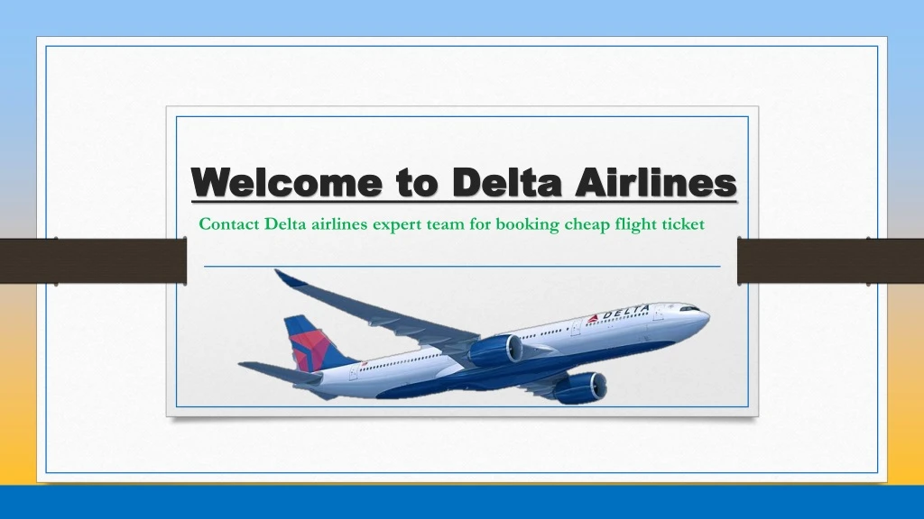 welcome to delta airlines