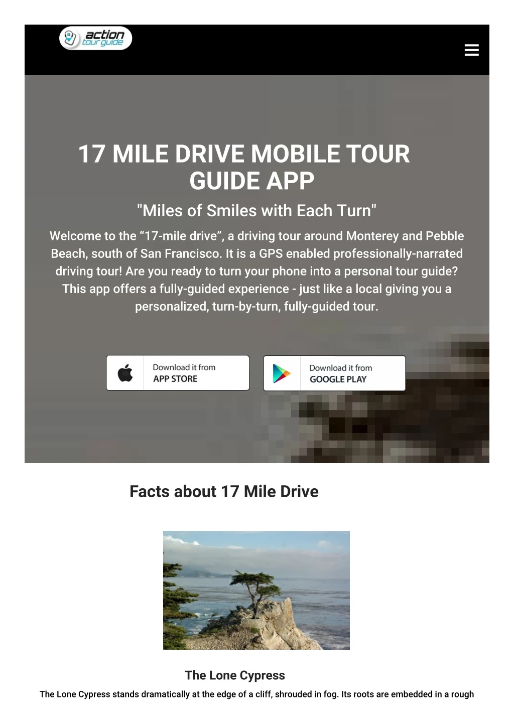 17 mile drive mobile tour guide app miles