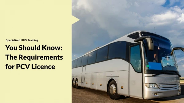 You Should Know -The Requirements for PCV Licence