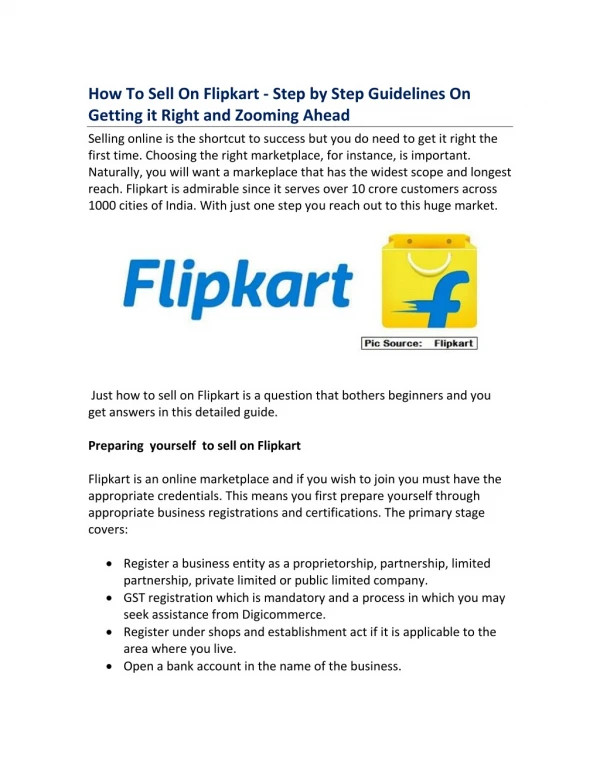 How To Sell On Flipkart - Step by Step Guidelines On Getting it Right and Zooming Ahead