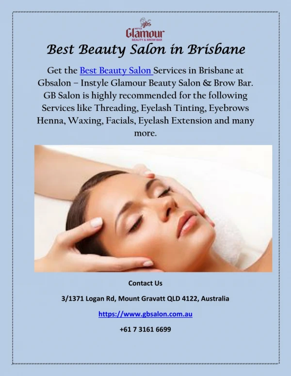 Beauty Salon in Brisbane