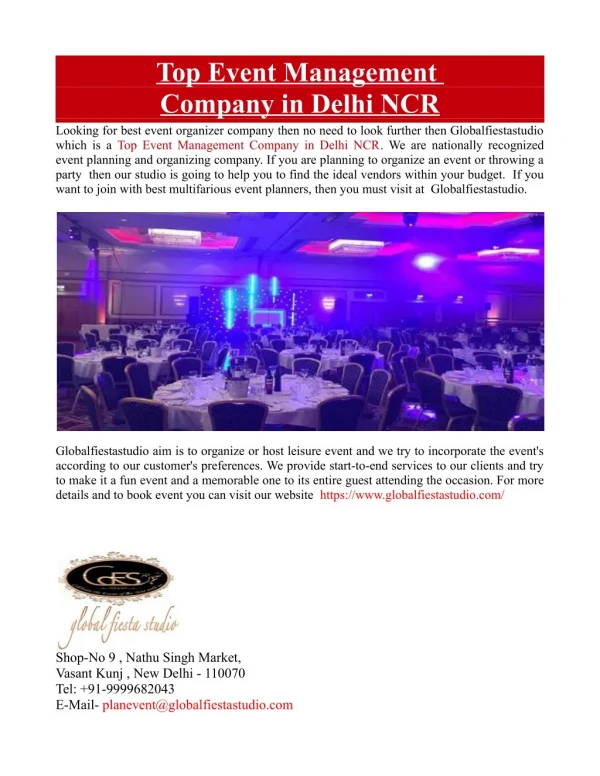 Top Event Management Company in Delhi NCR