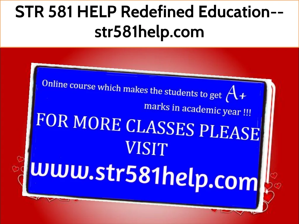 str 581 help redefined education str581help com