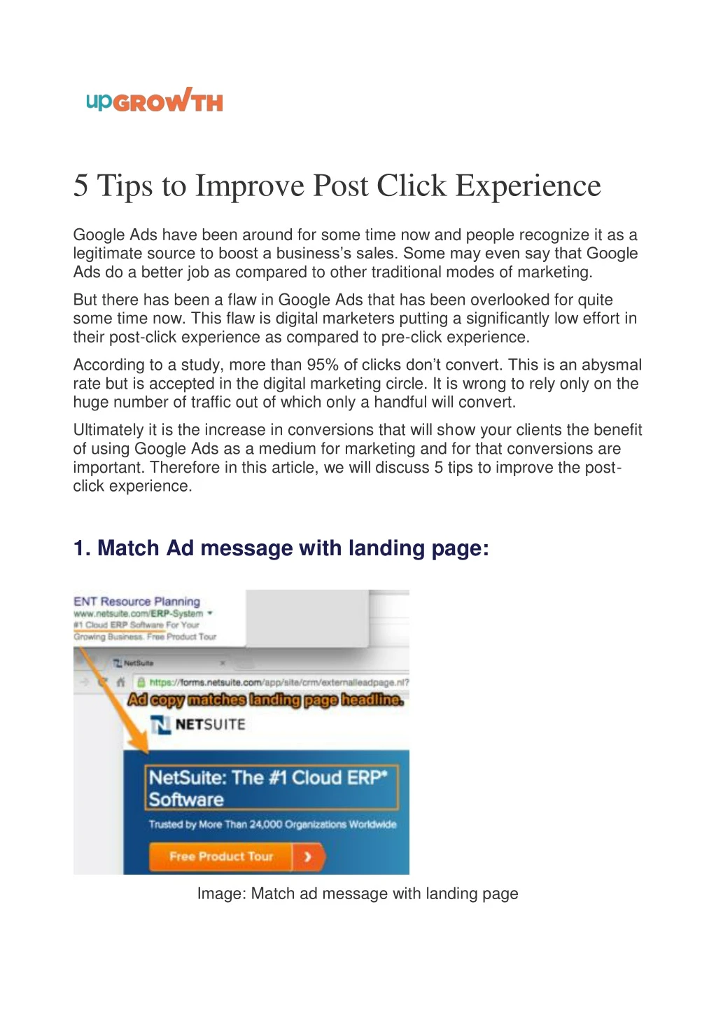 5 tips to improve post click experience