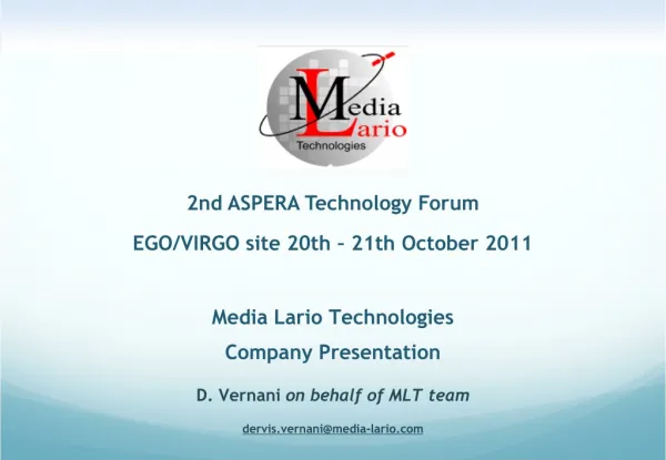 Media Lario Technologies Company Presentation