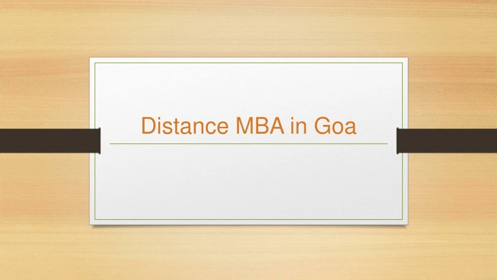 distance mba in goa