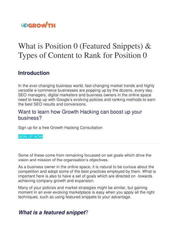 What is Position 0 (Featured Snippets) & Types of Content to Rank for Position 0