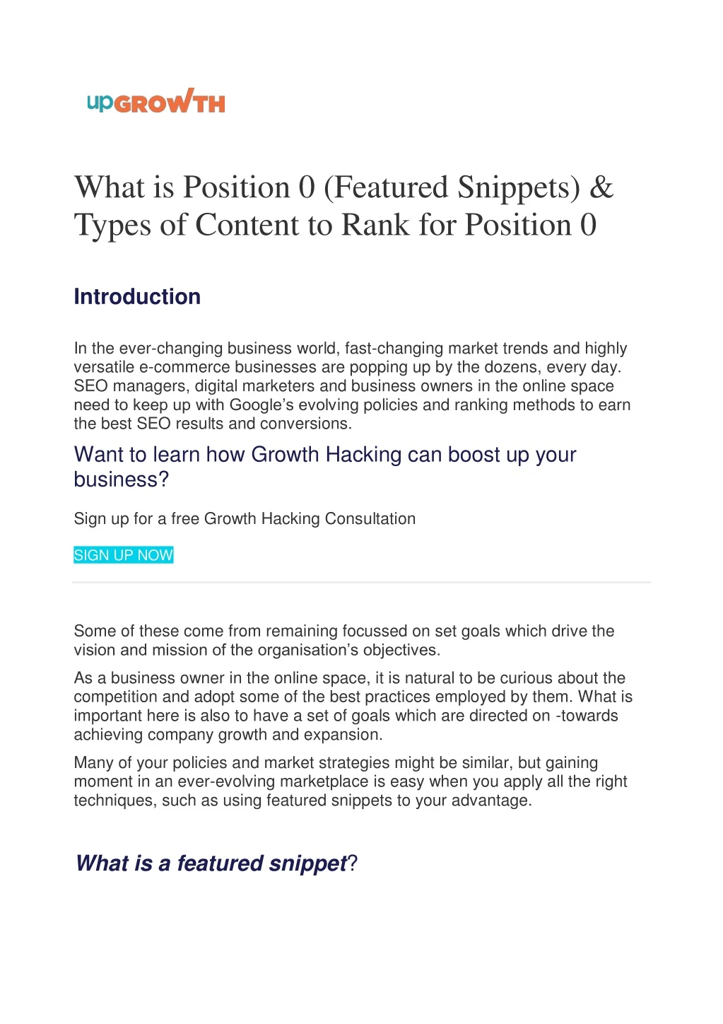 what is position 0 featured snippets types