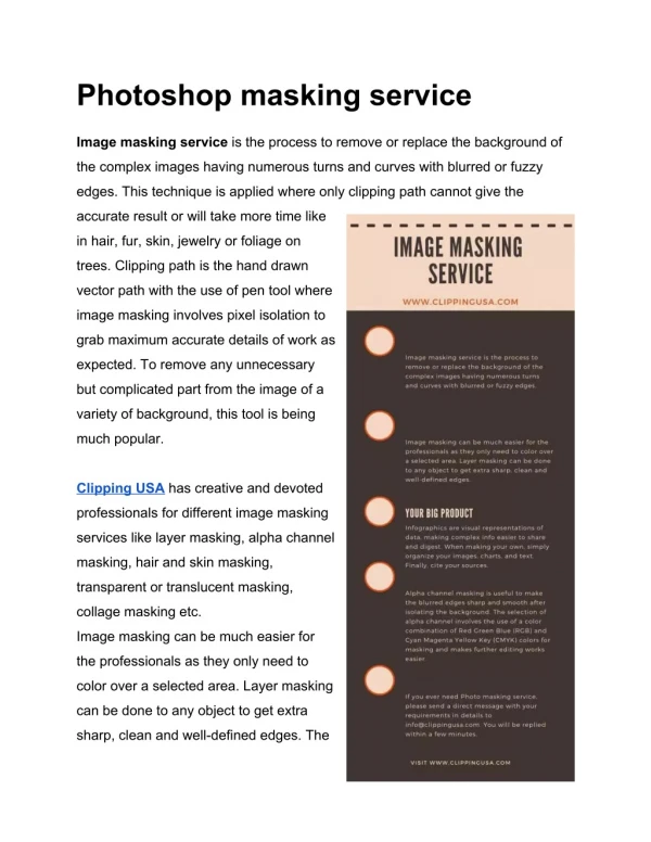 Photoshop Masking Service Image Masking Service