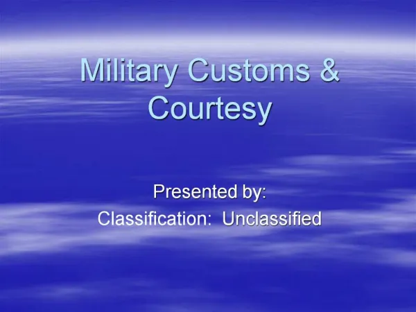 Military Customs Courtesy
