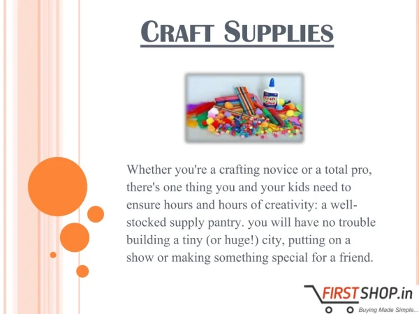 Craft Supplies - Firstshop.in