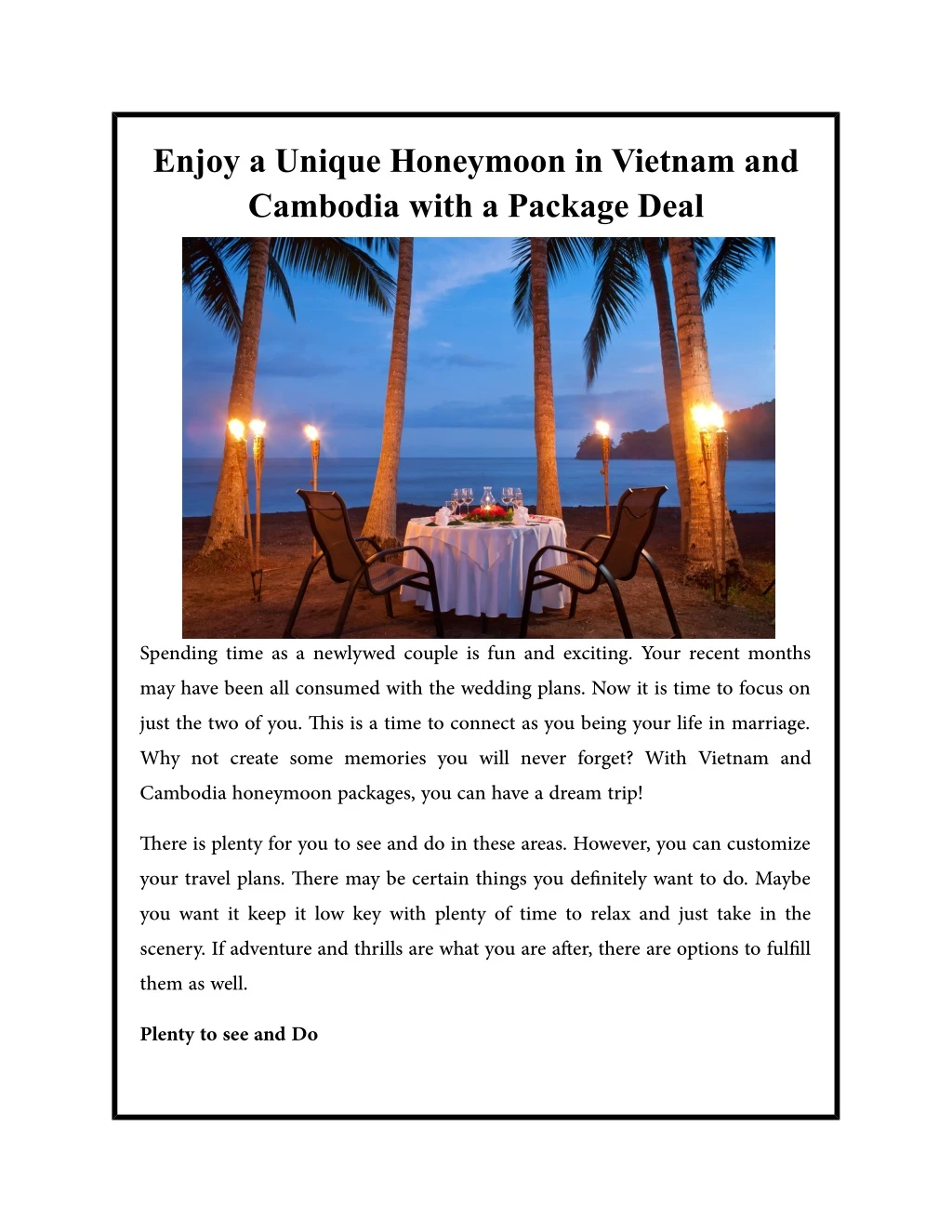 enjoy a unique honeymoon in vietnam and cambodia