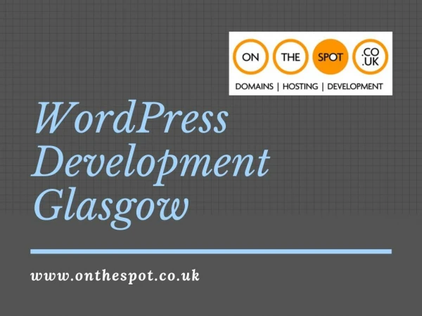 WordPress development Glasgow