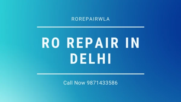 RO Service in Delhi