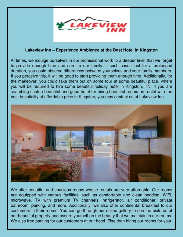 Best Hotel in Kingston Lakeviewinn