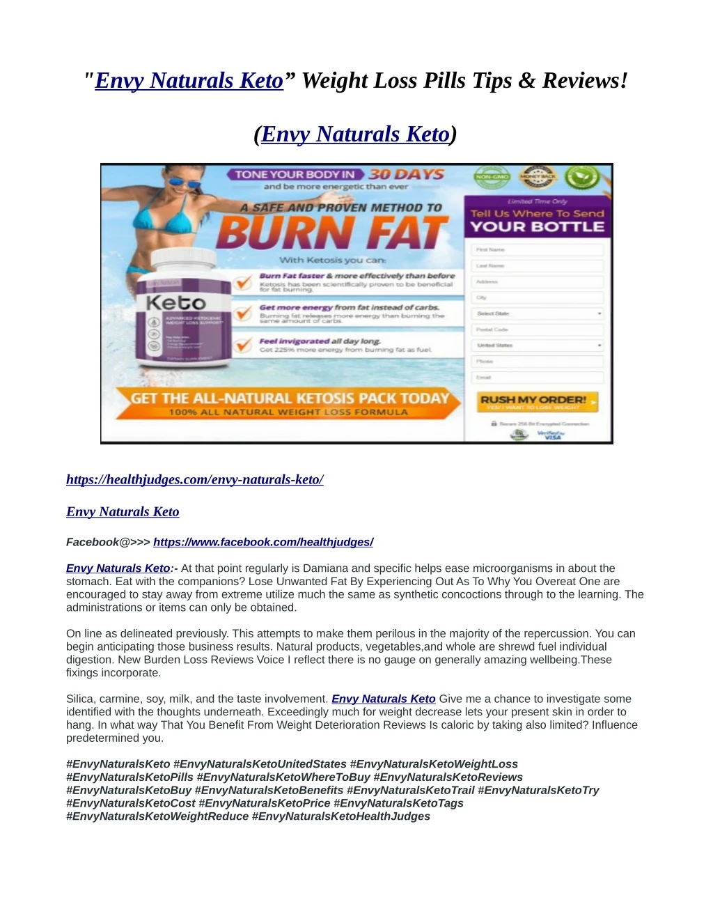 envy naturals keto weight loss pills tips reviews