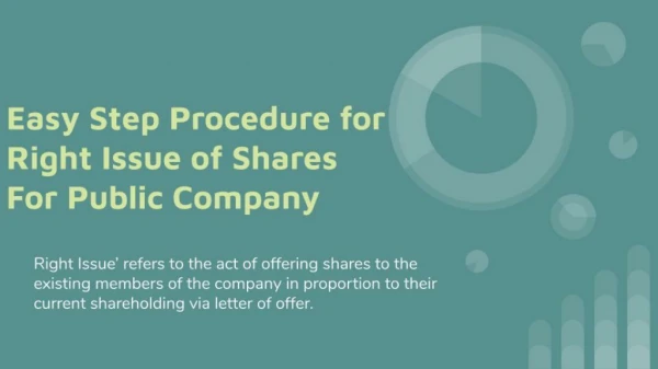 Easy Step Procedure for Right Issue of Shares for Public Company