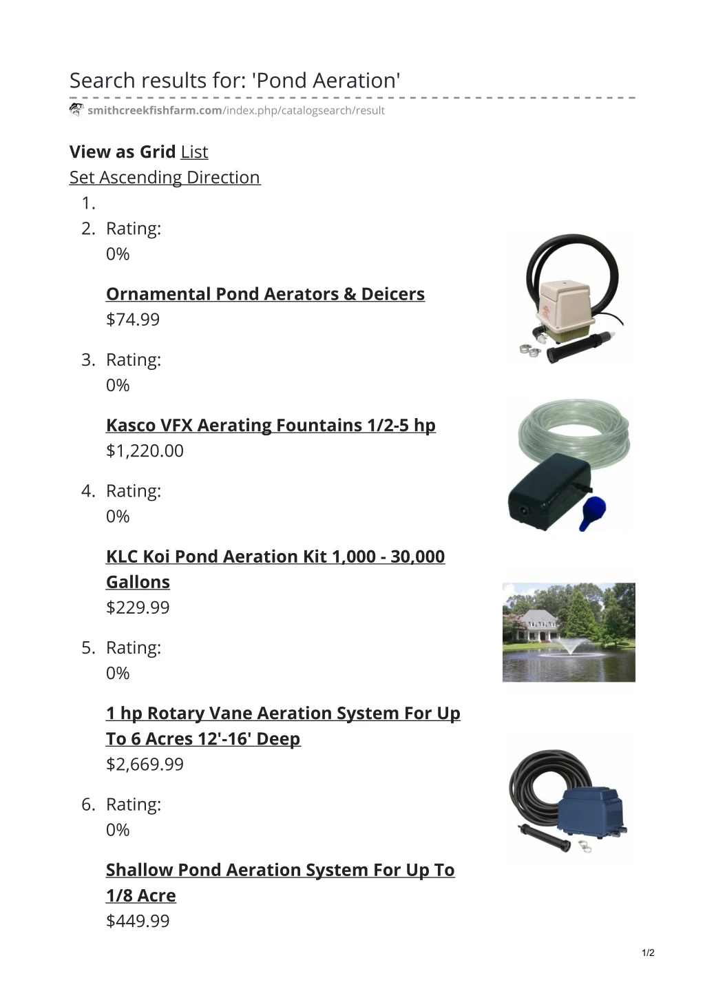 search results for pond aeration