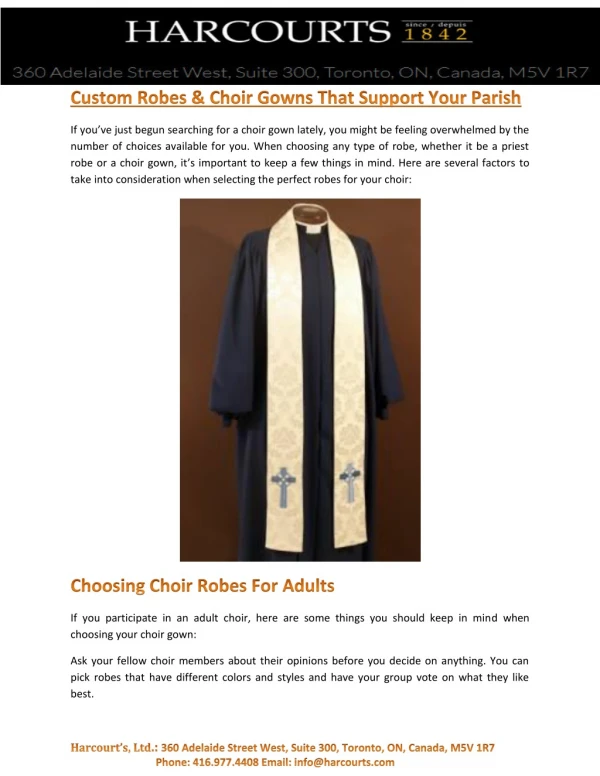 Custom Robes & Choir Gowns That Support Your Parish