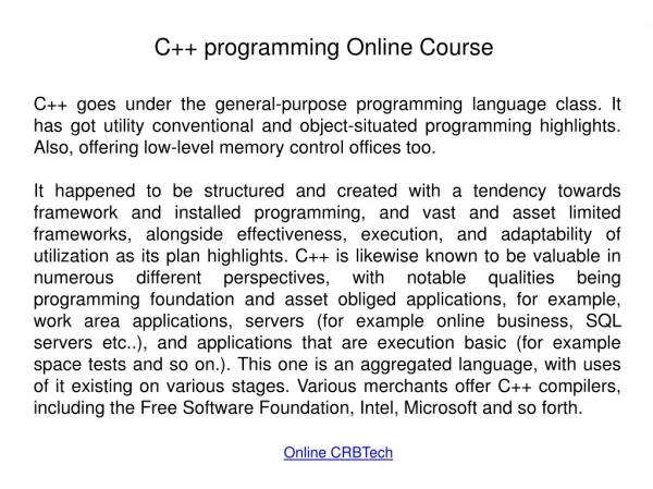 C Online Course | Best C Programming Certification