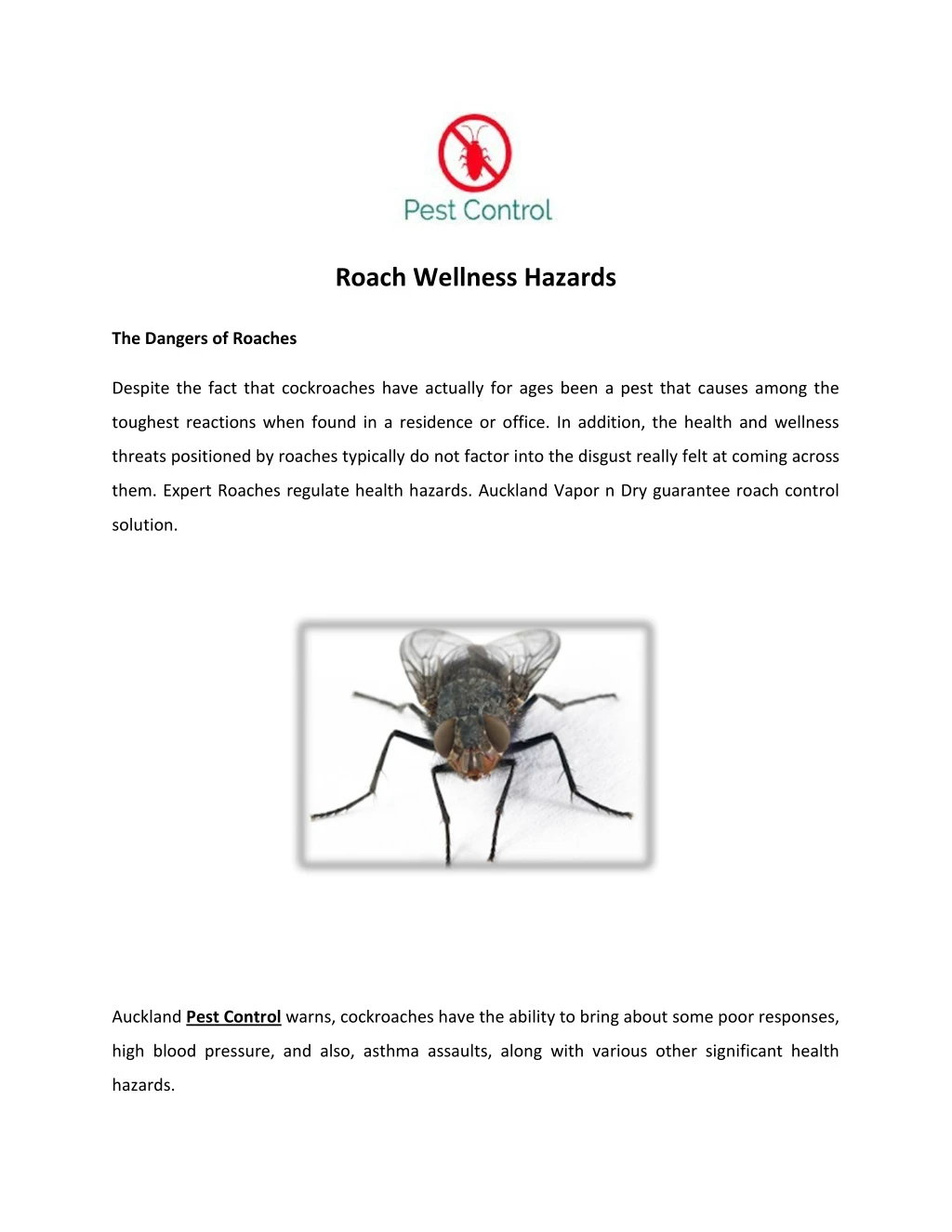 roach wellness hazards