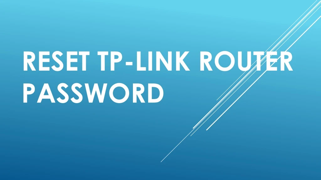reset tp link router password