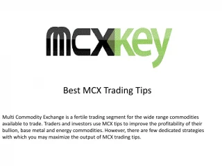 Best MCX Trading Tips