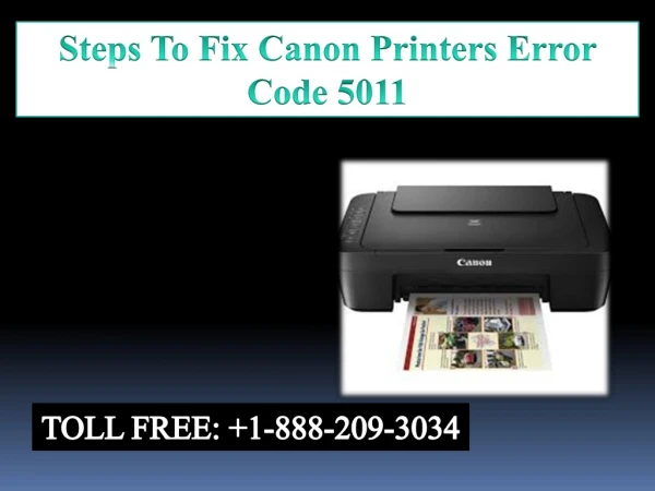 To Fix Canon Printers Error Code 5011