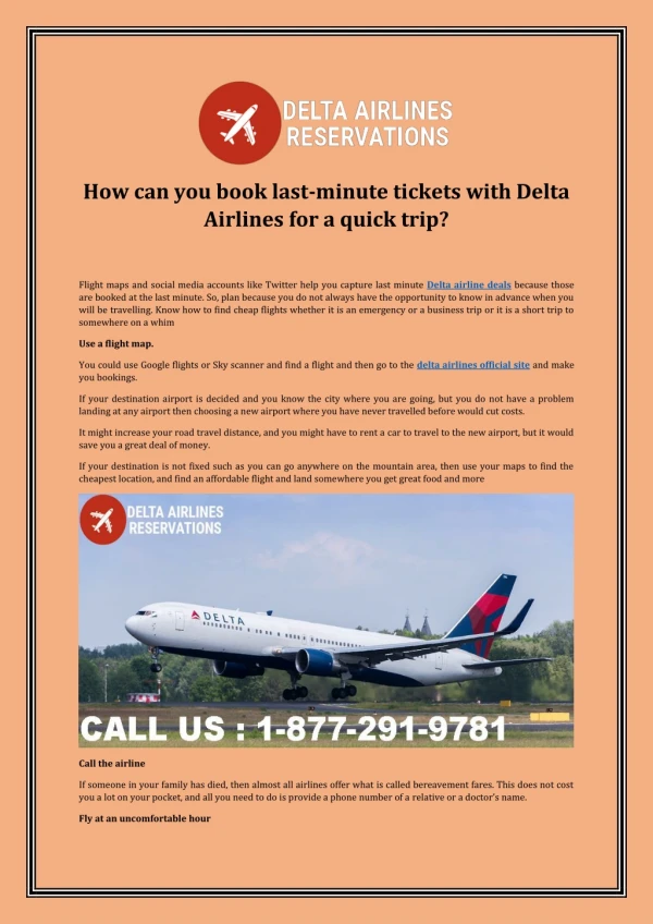 How can you book last-minute tickets with Delta Airlines for a quick trip